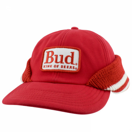 Budweiser Embroidered Bud Logo Striped Rounded Bill Hat